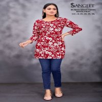 Sangeet Mumbai Rayon Fabric Wholesale Printed Short Kurtis