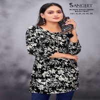 Sangeet Mumbai Rayon Fabric Wholesale Printed Short Kurtis