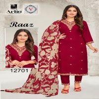 Artio Raaz Wholesale Reyon With Embroidery Work Readymade Salwar Suits