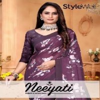 stylewell launch neeyati satin georgette beautiful saree