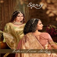 Saroj Satrani Tissue Jharkan Vol-5 Wholesale Soft Tissue With Jharkan Pallu Sarees