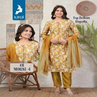 Kaya Morni Vol-4 Wholesale 3 Piece Straight Cut Readymade Salwar Kameez