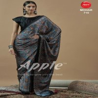 apple mohar vol 7 japan satin ajrakh fancy printed womens saree