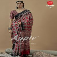 apple mohar vol 7 japan satin ajrakh fancy printed womens saree