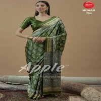 apple mohar vol 7 japan satin ajrakh fancy printed womens saree