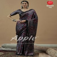 apple mohar vol 7 japan satin ajrakh fancy printed womens saree