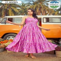 Chansi Mannat Wholesale Chinon Fabrics Anarkali Ghera Kurtis