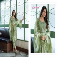 swaara vol 8 by poonam creation capsule foil fullstitch attractive 3pcs dress