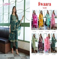 swaara vol 8 by poonam creation capsule foil fullstitch attractive 3pcs dress