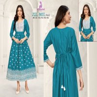 poonam designer zil mil vol 2 readymade big size rayon kurti type designer gown