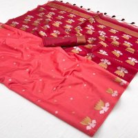 Rajtex Krystal Lotus Wholesale Tussar Handloom Weaving Silk Party Wear Sarees