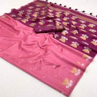 Rajtex Krystal Lotus Wholesale Tussar Handloom Weaving Silk Party Wear Sarees