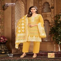 Jiyana Shiffa Wholesale Chanderi Jacquard Fabrics Readymade 3 Piece Suits