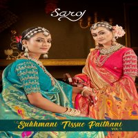 Saroj Sukhmani Tissue Paithani Vol-1 Wholesale Soft Tissue Paithani Silk Party Wear Suits