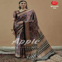 apple mohar vol 5 fancy japan satin ajhrakh print best sarees online