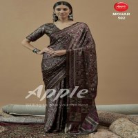 apple mohar vol 5 fancy japan satin ajhrakh print best sarees online