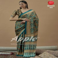 apple mohar vol 5 fancy japan satin ajhrakh print best sarees online