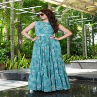 Chansi Glamours Wholesale Fit And Flared Multilayer Georgette Gowns Kurtis