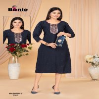 Bonie Kashish Vol-2 Wholesale Roman Silk Straight Cut Long Kurtis