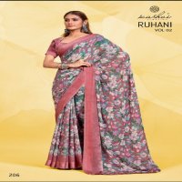 kashvi creation ruhani vol 2 dull moss satin print ethnic wear saree