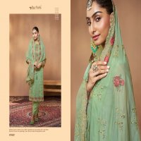 shree shalika presents sabina stylish look organza suit material for women