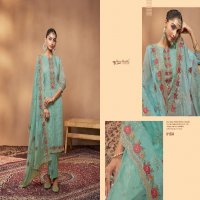 shree shalika presents sabina stylish look organza suit material for women