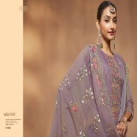 shree shalika presents sabina stylish look organza suit material for women