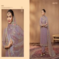 shree shalika presents sabina stylish look organza suit material for women