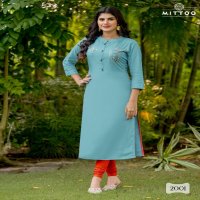 mittoo presents exotica vol 1 rayon readymade casual long kurtis supplier