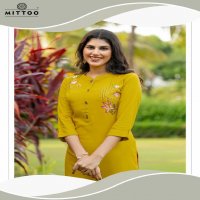 mittoo presents exotica vol 1 rayon readymade casual long kurtis supplier