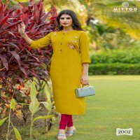 mittoo presents exotica vol 1 rayon readymade casual long kurtis supplier