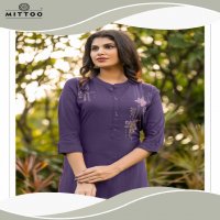 mittoo presents exotica vol 1 rayon readymade casual long kurtis supplier