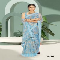 Vallabhi Ankolika Wholesale Floral Print With Swaroski Work Sarees