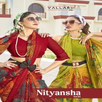 Vallabhi Nityansha Vol-5 Wholesale Abstract Print Georgette Fabrics Sarees