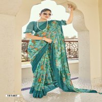 Vallabhi Nityansha Vol-4 Wholesale Abstract Print Georgette Fabrics Sarees