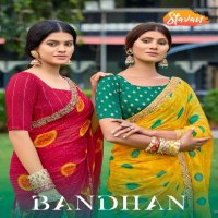 Stavan Bandhan Wholesale Pure Georgette With Embroidery Ethnic Sarees