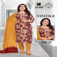 Artio Vintage Wholesale Readymade 3 Piece Salwar Kameez Suits Combo