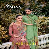 Varaa Fab Gulistaan Wholesale Pure Bemberg Muslin With Work Dress Material