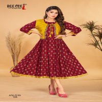 Dee Cee Anusha Wholesale Double Layred Flared Long Screen Kurtis