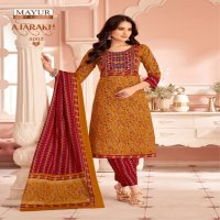 MAYUR CREATION AJARAKH VOL 5 COTTON THREAD WORK READYMADE 3PCS SET