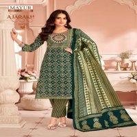 MAYUR CREATION AJARAKH VOL 5 COTTON THREAD WORK READYMADE 3PCS SET