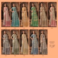 tulip vol 14 by anmol creation 1401-1411 muslin silk exclusive sarees for any occasion