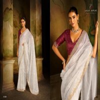 vaani by kala jamun organza with siroski work party wear saree exports