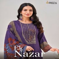 ibiza presents ek nazar viscose muslin dress material with chinon dupatta