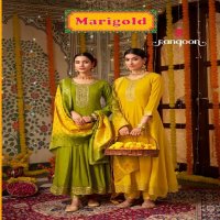 marigold by rangoon fully stitch silk anarkali style designer 3pcs suits for women