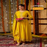 marigold by rangoon fully stitch silk anarkali style designer 3pcs suits for women