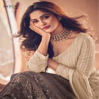 sayuri designer noor gold new shades full stitch designer georgette kurti skirt with dupatta