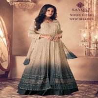 sayuri designer noor gold new shades full stitch designer georgette kurti skirt with dupatta