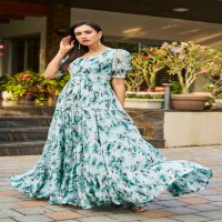 Chansi Lotus Wholesale Fit And Flared Multilayer Gowns