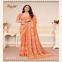 Ruchi Star Chiffon 182 Wholesale Chiffon Fabrics Printed Ethnic Sarees